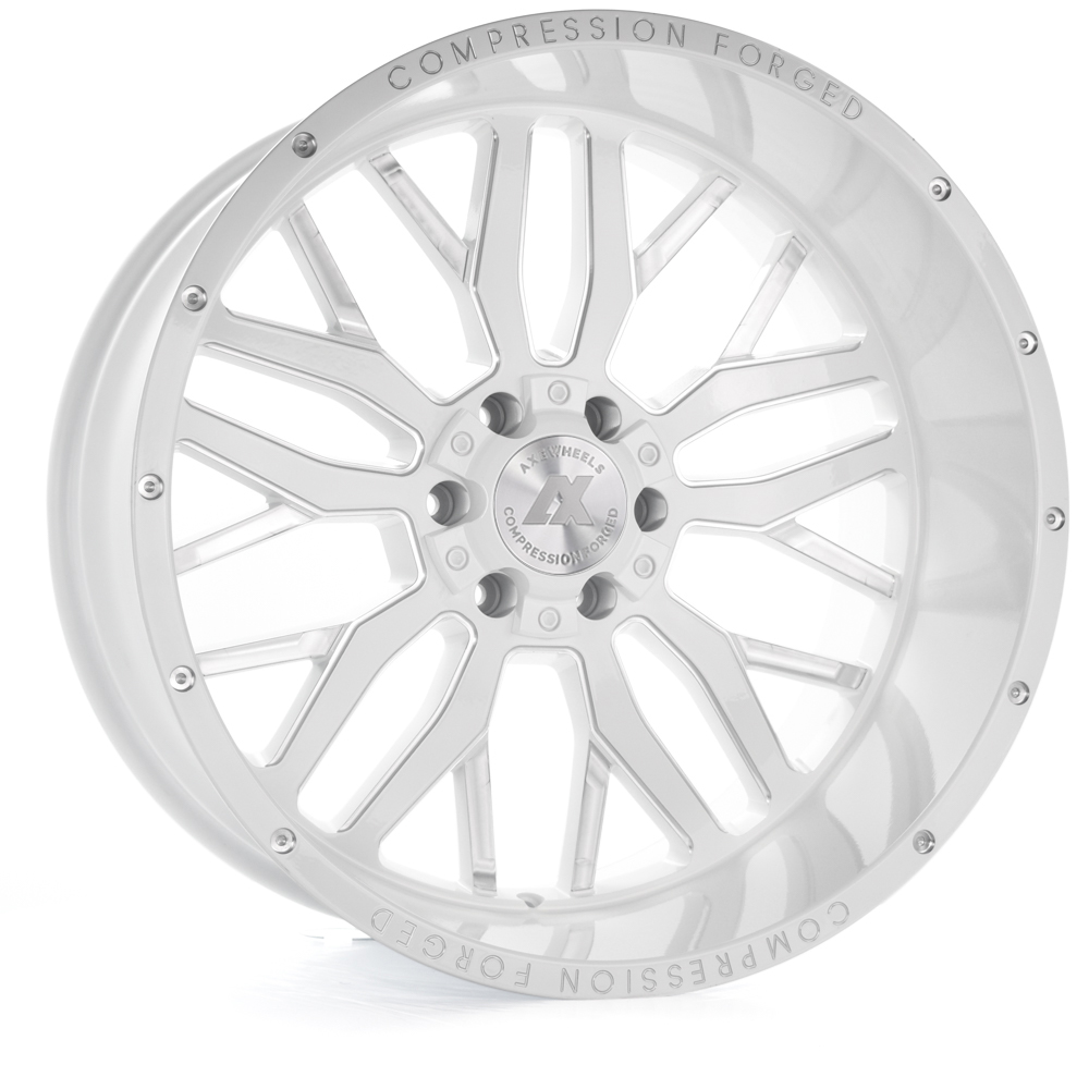 24 inch 24x12 AXE FORGED AX1.3 WHITE MILLED wheels rims 5x5.5 5x139.7
